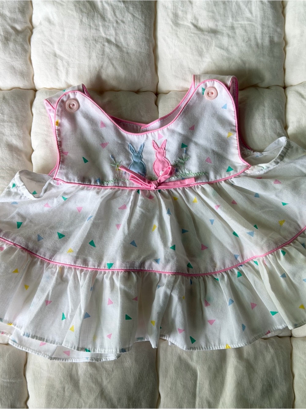 Vintage Baby Bunny Embroidered Dress